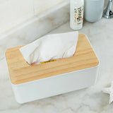 Tissue Box with Wooden Lid