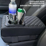 Car Armrest Cushion with Cup Holders