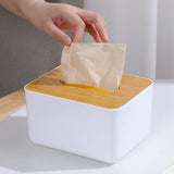 Tissue Box with Wooden Lid