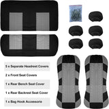 Car Seat Covers Full Set Front Split Rear Bench For Car Universal Cloth SUV Sedan Van Automotive Interior Covers