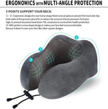 Travel Pillow, Best Memory Foam Neck Pillow Head Support Soft Pillow for Sleeping Rest, Airplane Car & Home Use