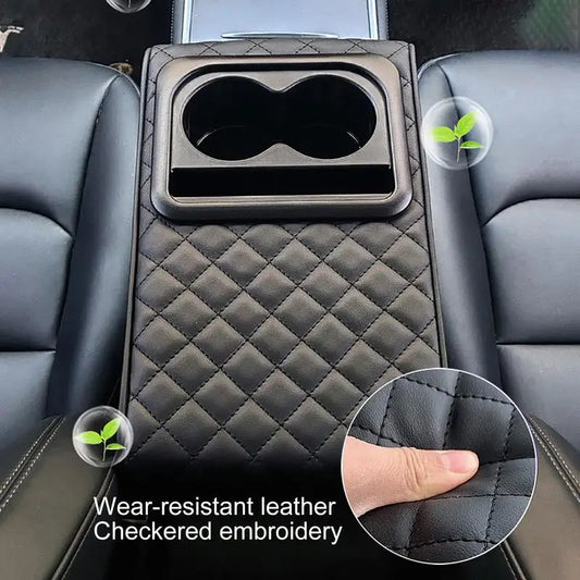 Car Armrest Cushion with Cup Holders